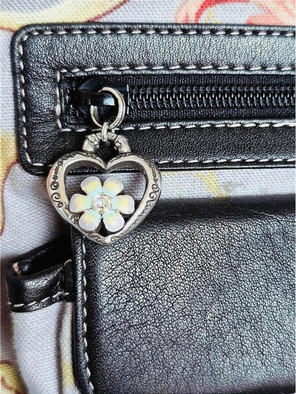 Brighton Large Jodi Black Leather Reversible Tote & Charms - Picture 6 of 9